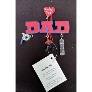 WORLD'S BEST DAD Christmas Holiday Ornament Remote Tape Grill Hammer -C11